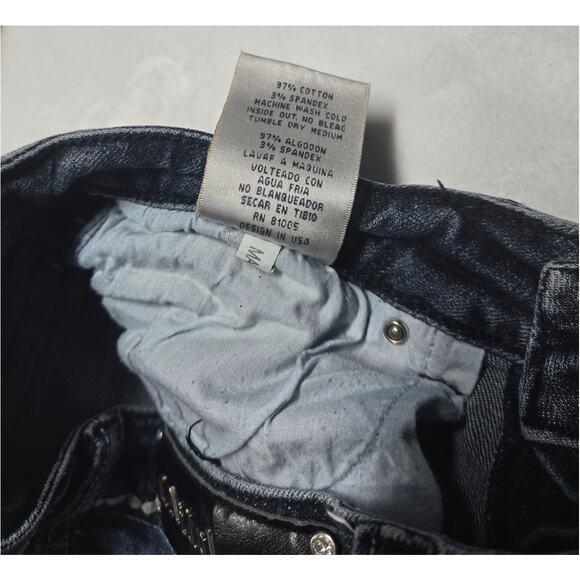 LA Idol USA Women's Size Tag 3 (24x33) Blue Denim Embellished Jeans Flap Pockets - Picture 9 of 9